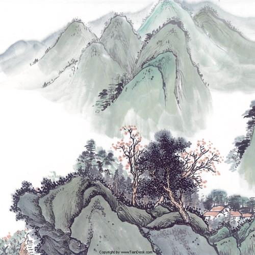 手绘山水画风景微信头像，传统文化风格可以看看了